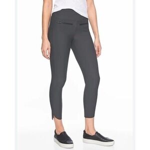 ✨Athleta Women's Black Stellar Zip Front Pockets Crop‎ Leggings Pants. Size M